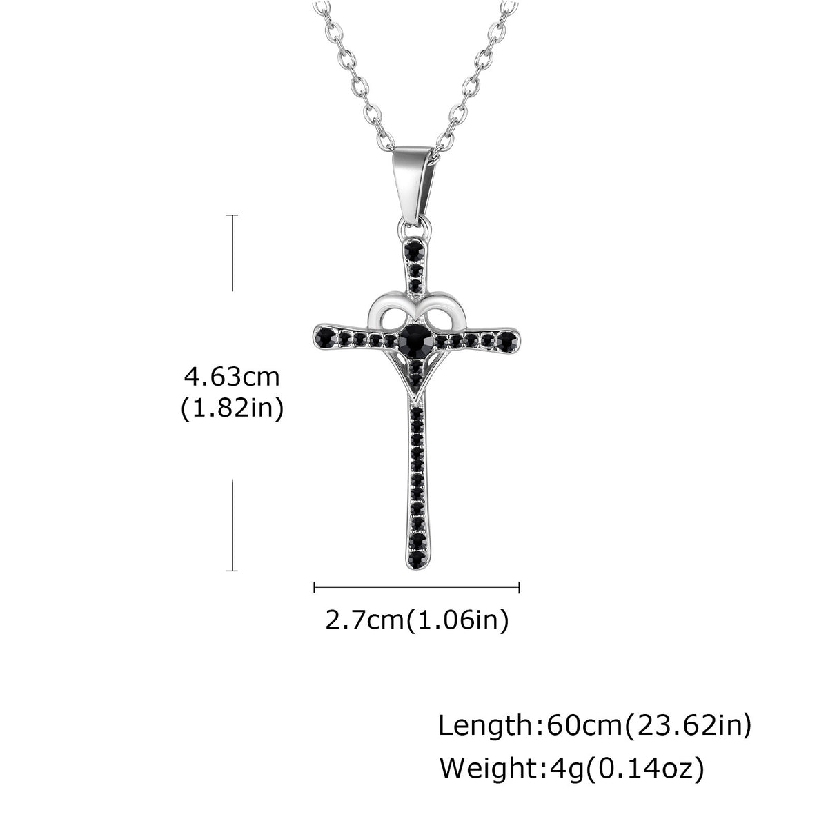 Cross Heart Stainless Steel Pendant