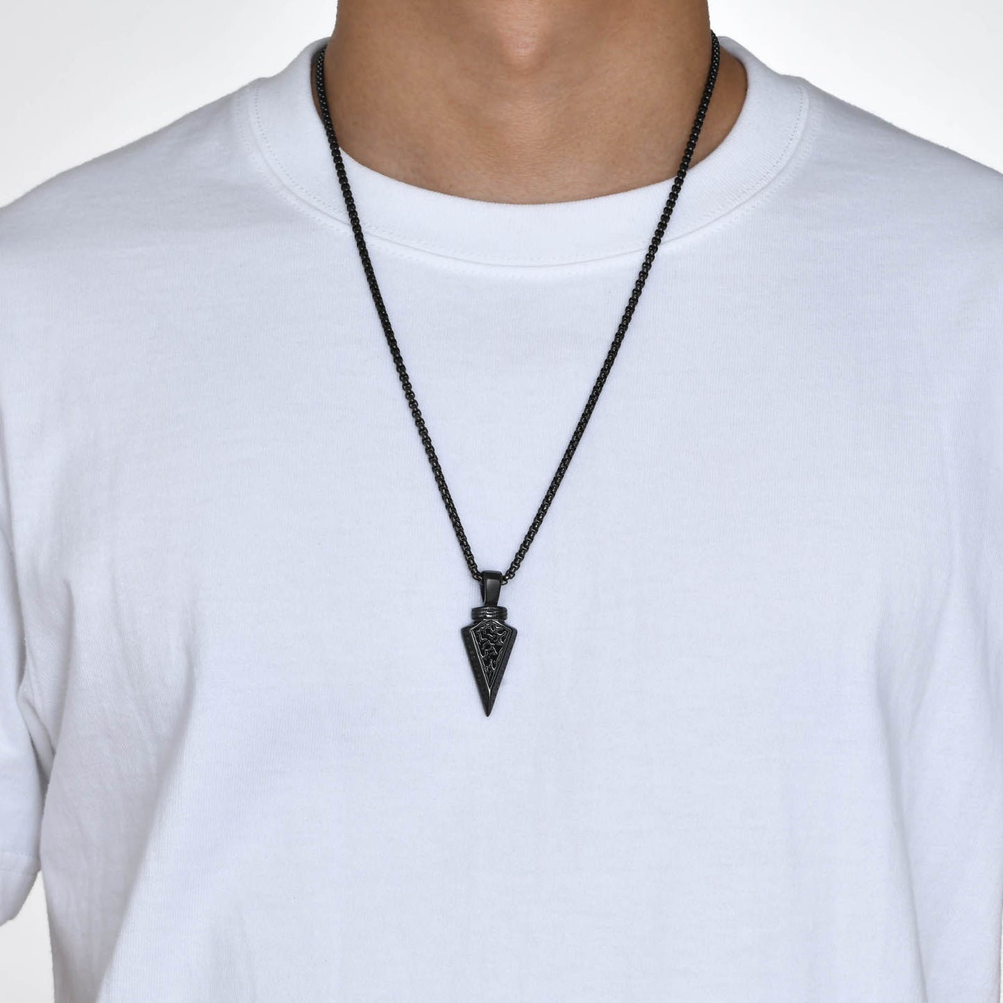 Stainless Steel Viking Arrow Pendant Men's Necklace Jewelry