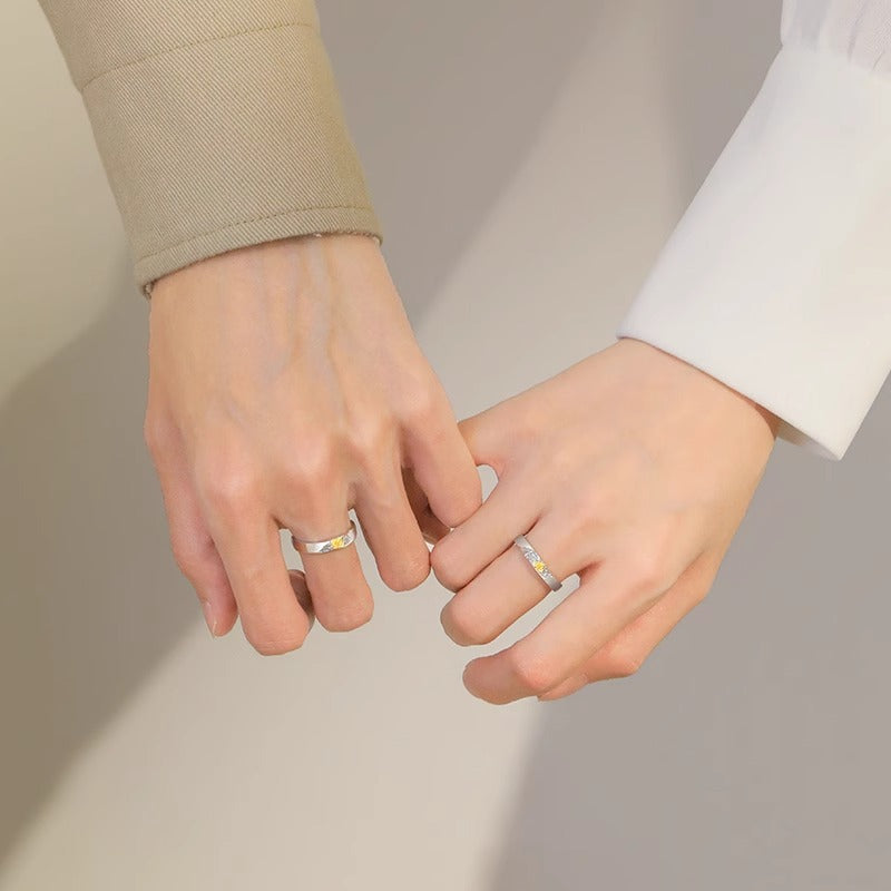 Planderful Sterling Silver Ring Sycamore Couple Adjustable Open Gift For Girlfriend