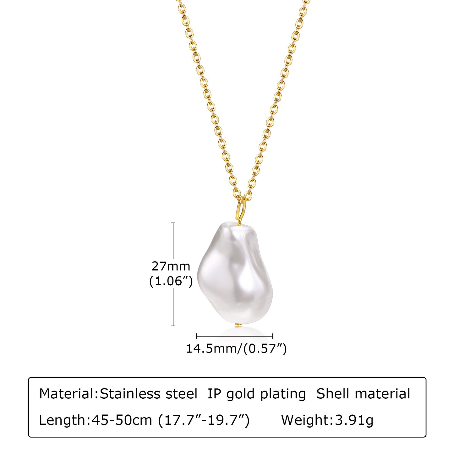 Stainless Steel Flat Cross Chain Pearl Spacer Copper Material Heart Flower Double Necklace