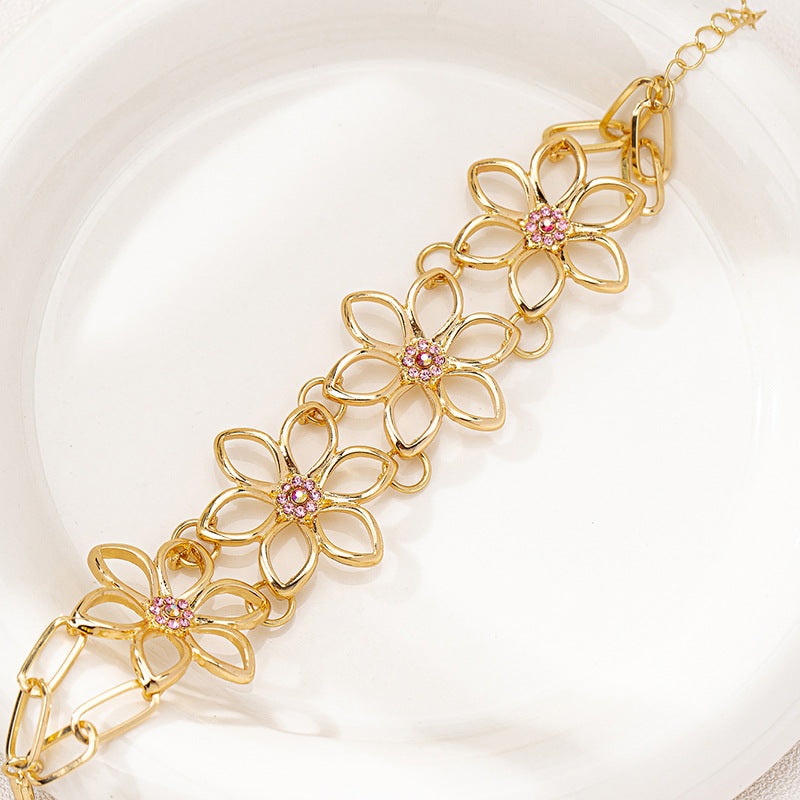 Planderful Vienna Verve Retro Metal Flower Bracelet for Women