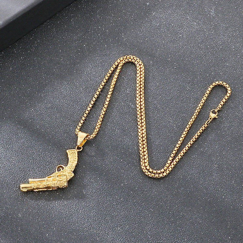 Planderful Everyday Genie Stainless Steel Pistol Pendant Men