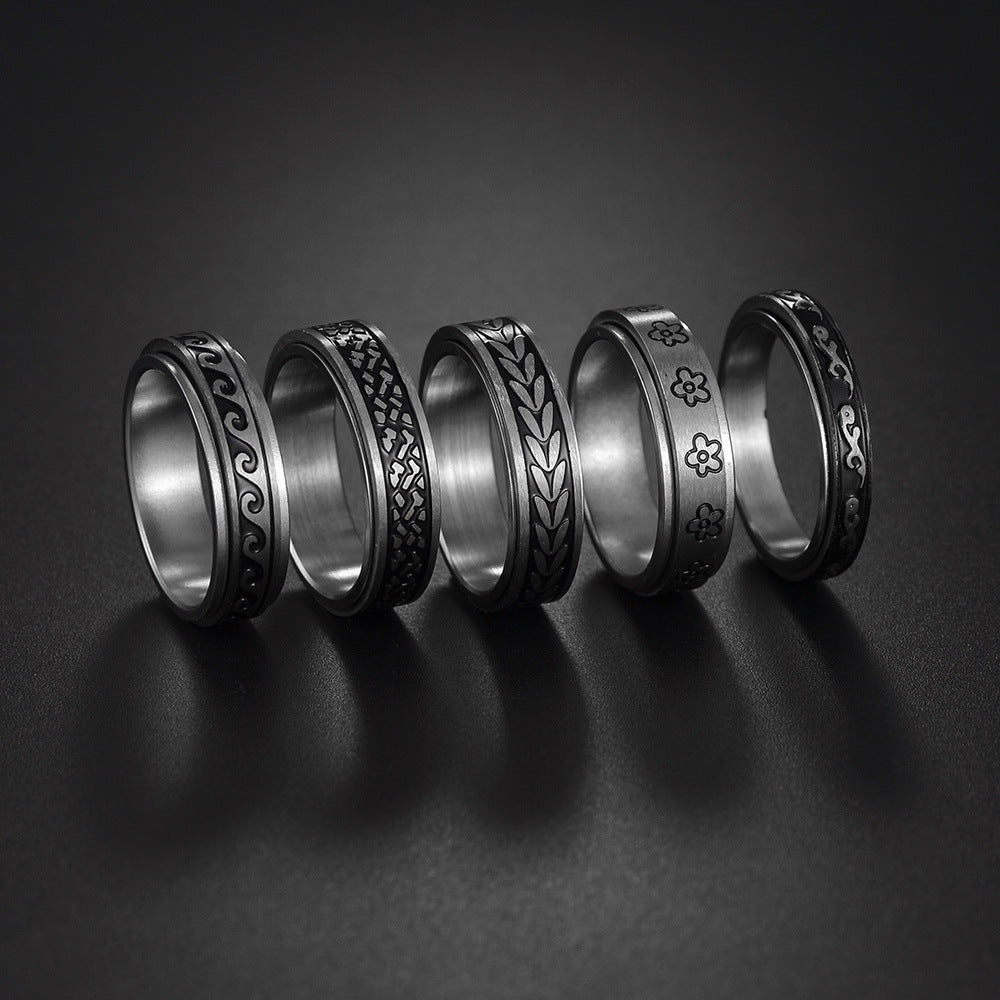 Rotating Titanium Steel Pressure Relieving Ring - Unisex US Standard Size 5-12 from Planderful Collection