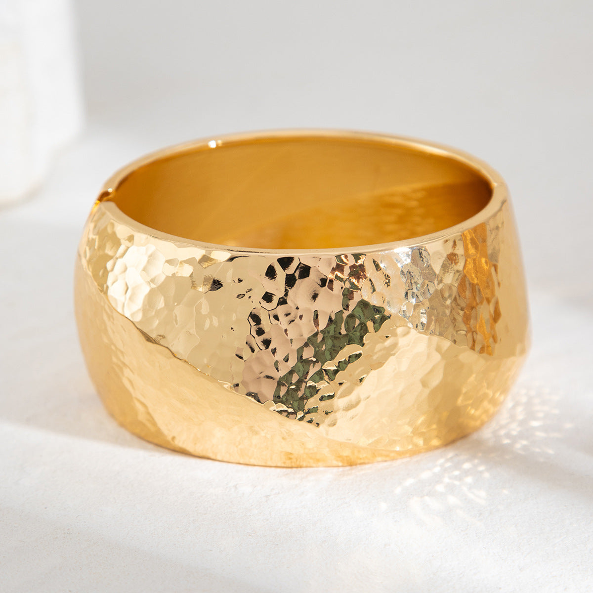 Exaggerated Water Ripple Smooth Surface Wide Bracelet Alloy Ring Bracelet