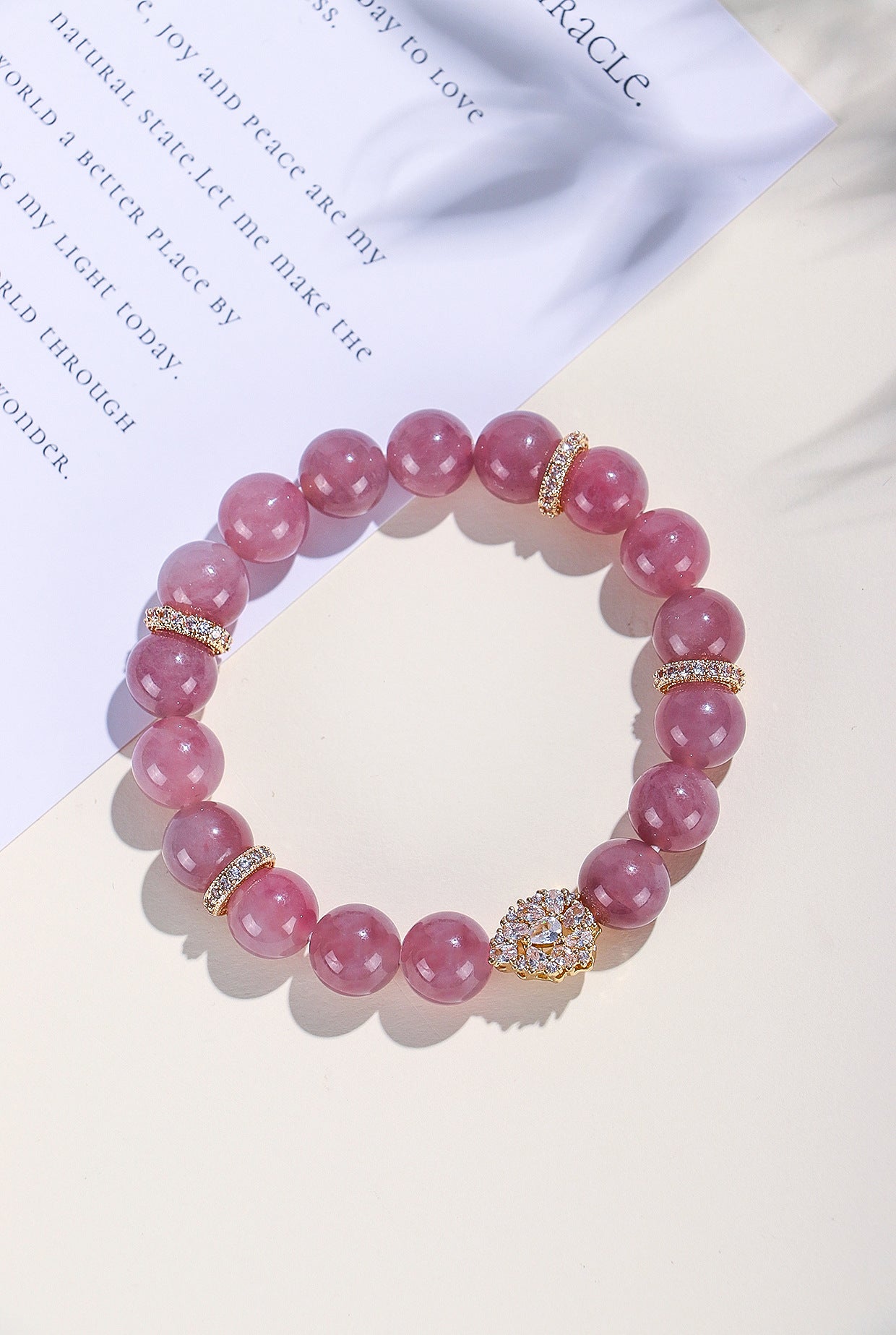 Planderful Fortune's Favor Bracelet – Elegant Pink Crystal Design