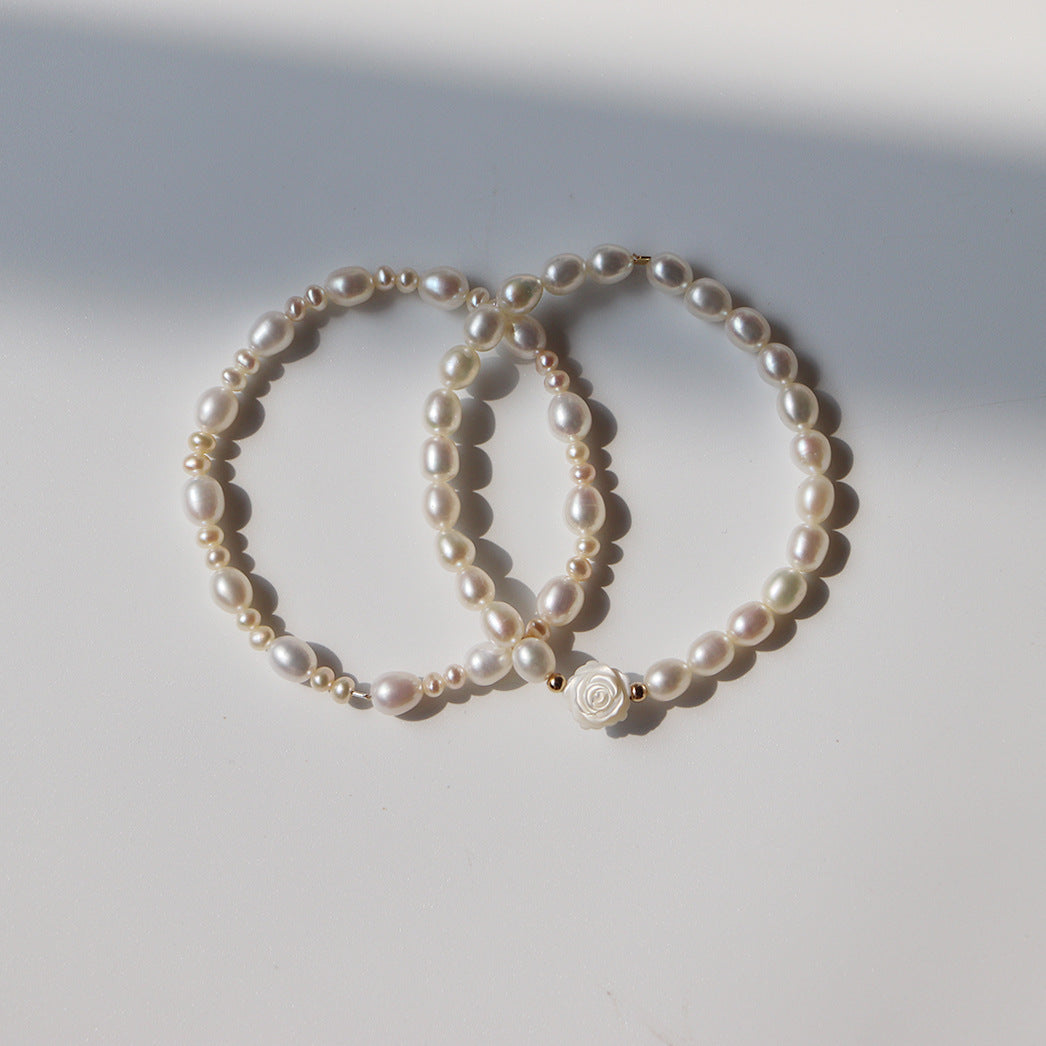 Pearl Camellia Stretch Bracelet