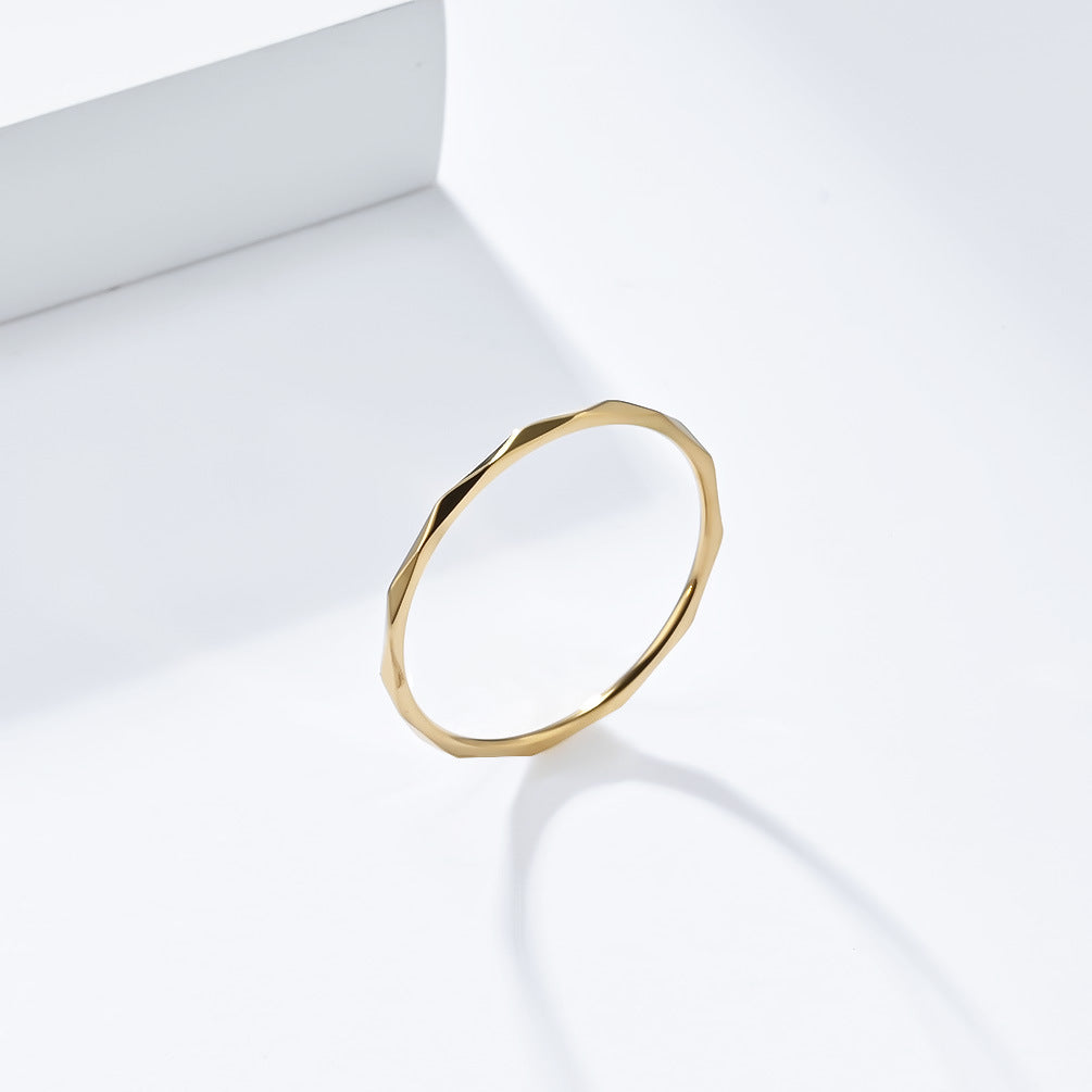 Planderful Titanium Ring Rhombus Style Stackable For Women Light Luxury Everyday Genie Jewelry