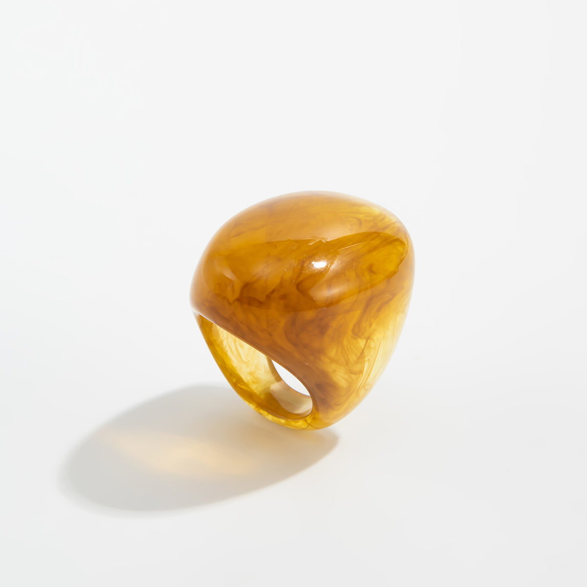 Planderful Collection Resin Ring Vienna Verve Bold Color Smudge Geometric Wide Statement Unisex Jewelry