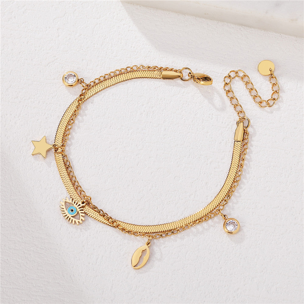 Planderful Double Titanium Steel Bracelet For Women With Protective Design And Statement Chic