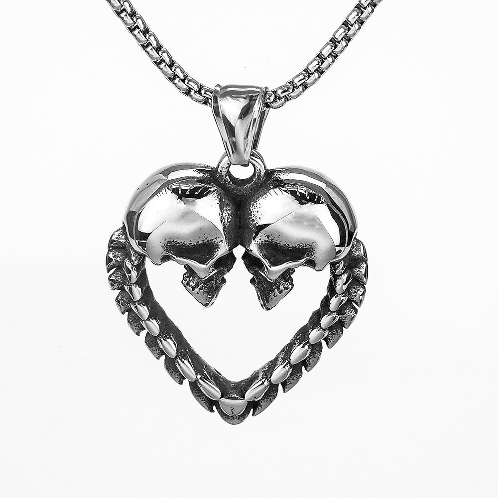 European And American Necklace Jewelry Retro Love Skull Men's Pendant Necklace