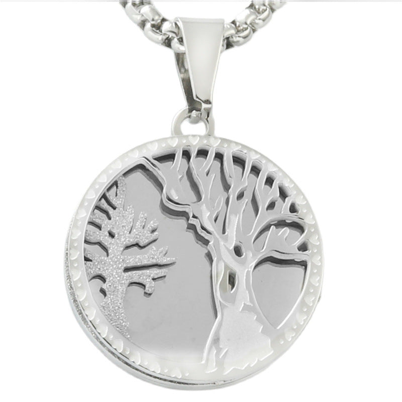 Personalized Retro Titanium Steel Tree of Life Necklace for Men - Trendy Stainless Steel Pendant