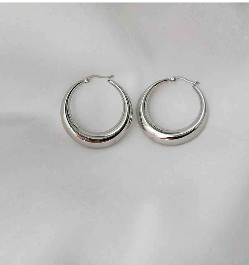 Fashion Trend Jewelry Hollow Earrings Titanium Steel 18K Gold
