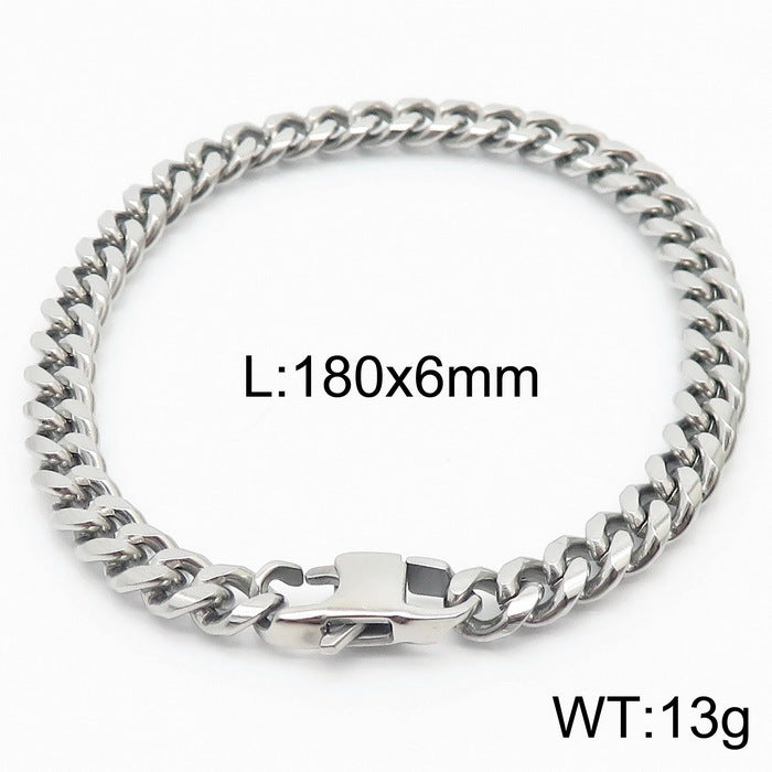 Niche Design – Men's Dancing – Neutral Titanium Steel Cuban Chain Bracelet
