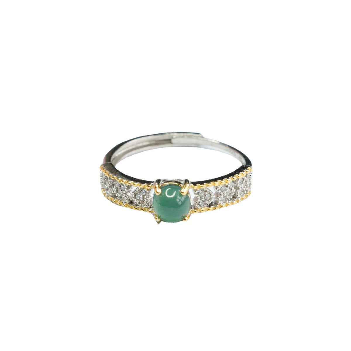 Icy Blue Jadeite Heart 925 Silver Ring