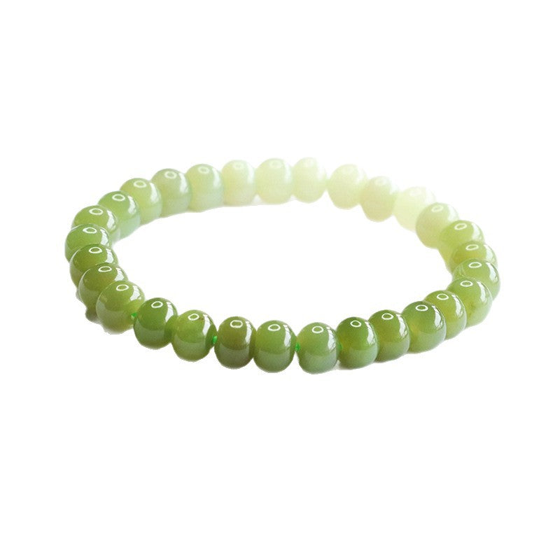 Gradient Hetian Jade Abacus Bead Bracelet
