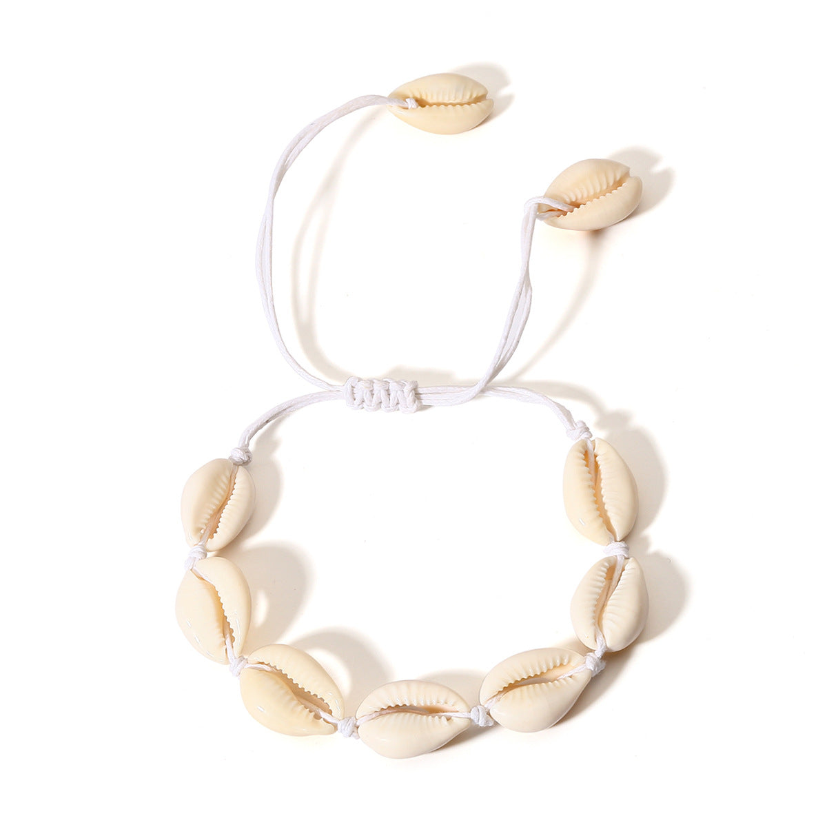Planderful Vienna Verve Shell Pendant Bracelet For Women Adjustable Beach Woven Geometric Statement Jewelry