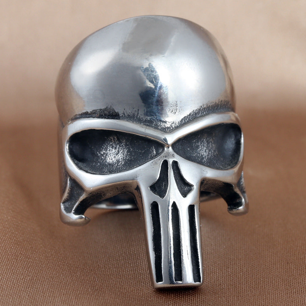 Titanium Steel Skull Ring for Men - Retro Trendy Personalized Accessory in European and American Style
