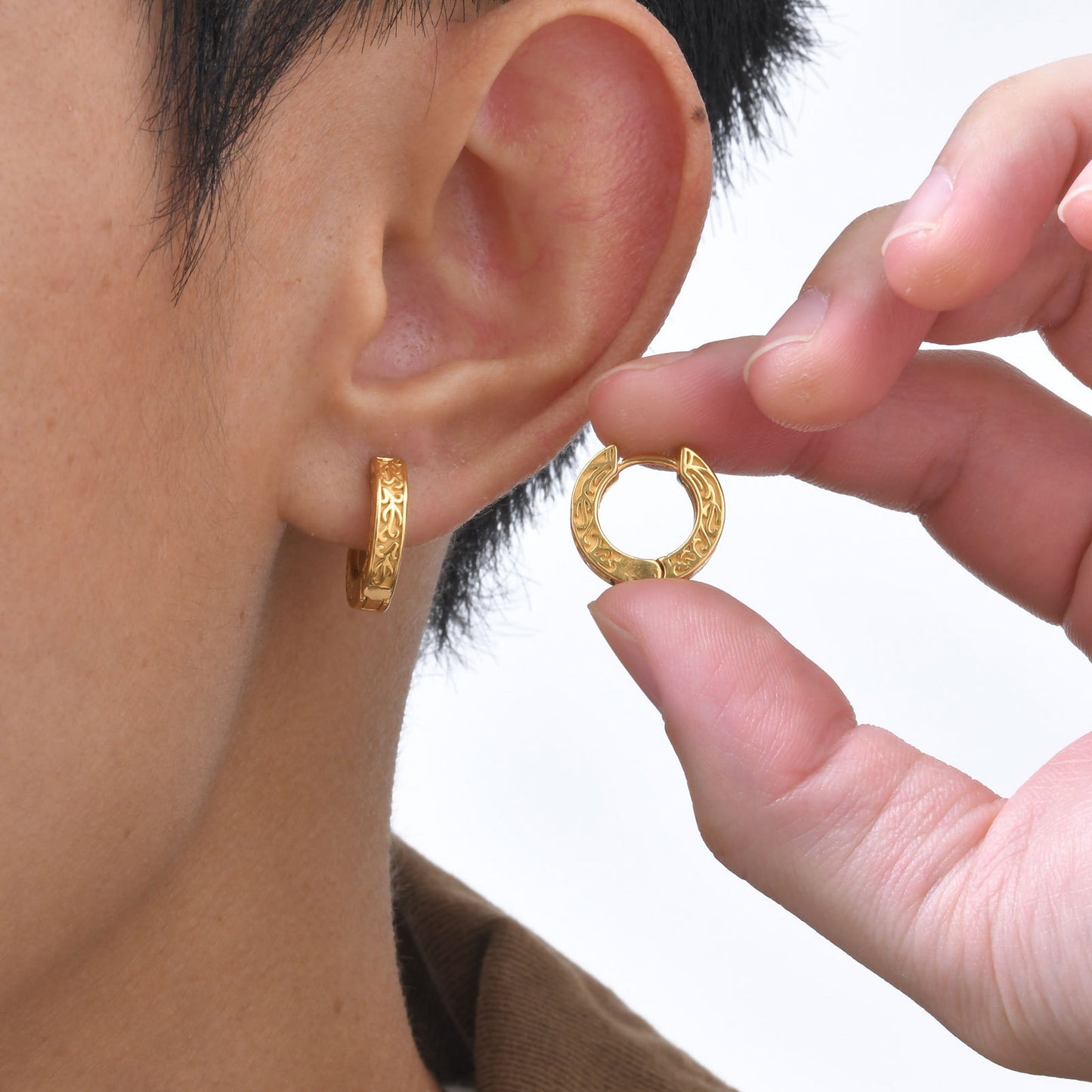 Personalized Men's Stainless Steel Earrings Vintage Hip Hop