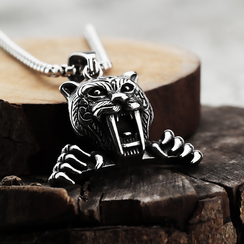 Punk Gem Stainless Steel Men's Pendant Necklace