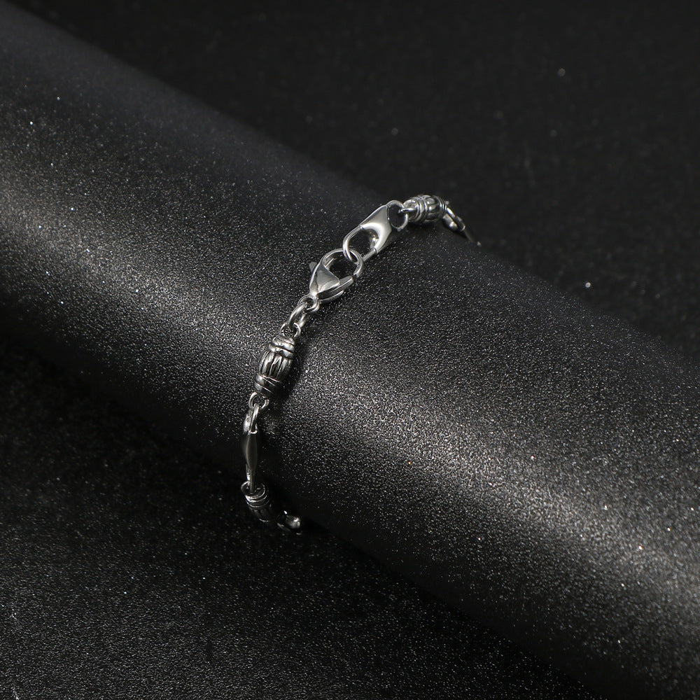 Titanium Steel Couple Bracelet - Minimalist Double Buckle Design Inspired by Japan & Korea