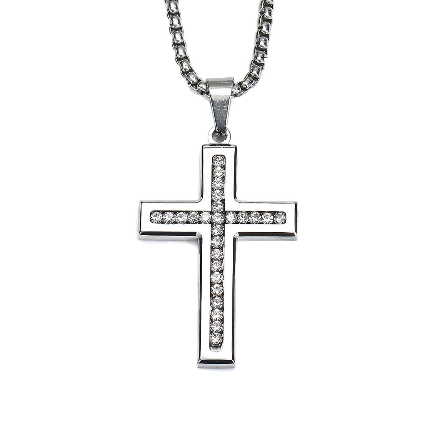 Planderful Zircon Cross Necklace For Women Elegant Glossy Collarbone Chain Versatile Everyday Genie Jewelry