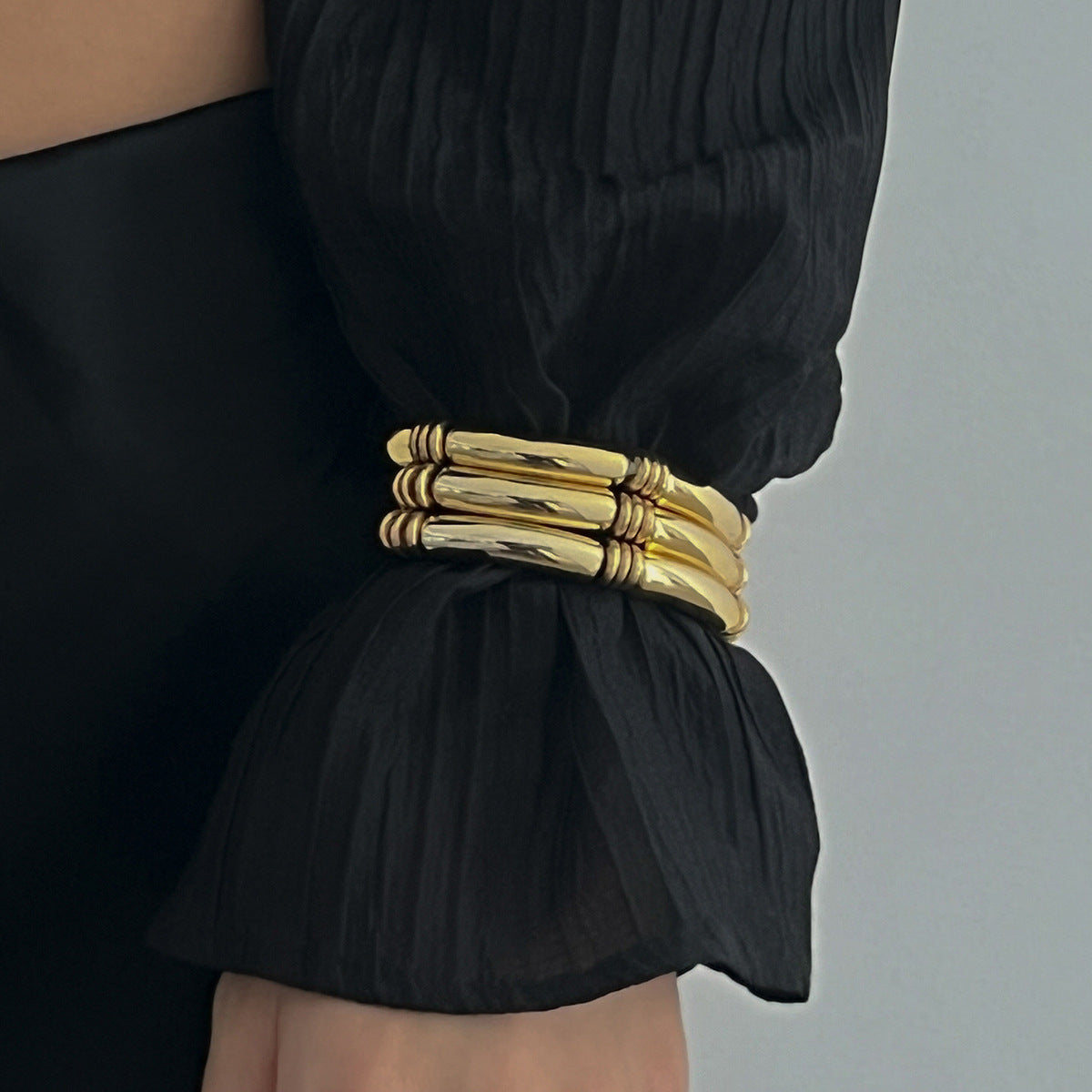 Planderful Vienna Verve Retro Beaded Elbow Bracelet Set For Women Geometric Statement Jewelry