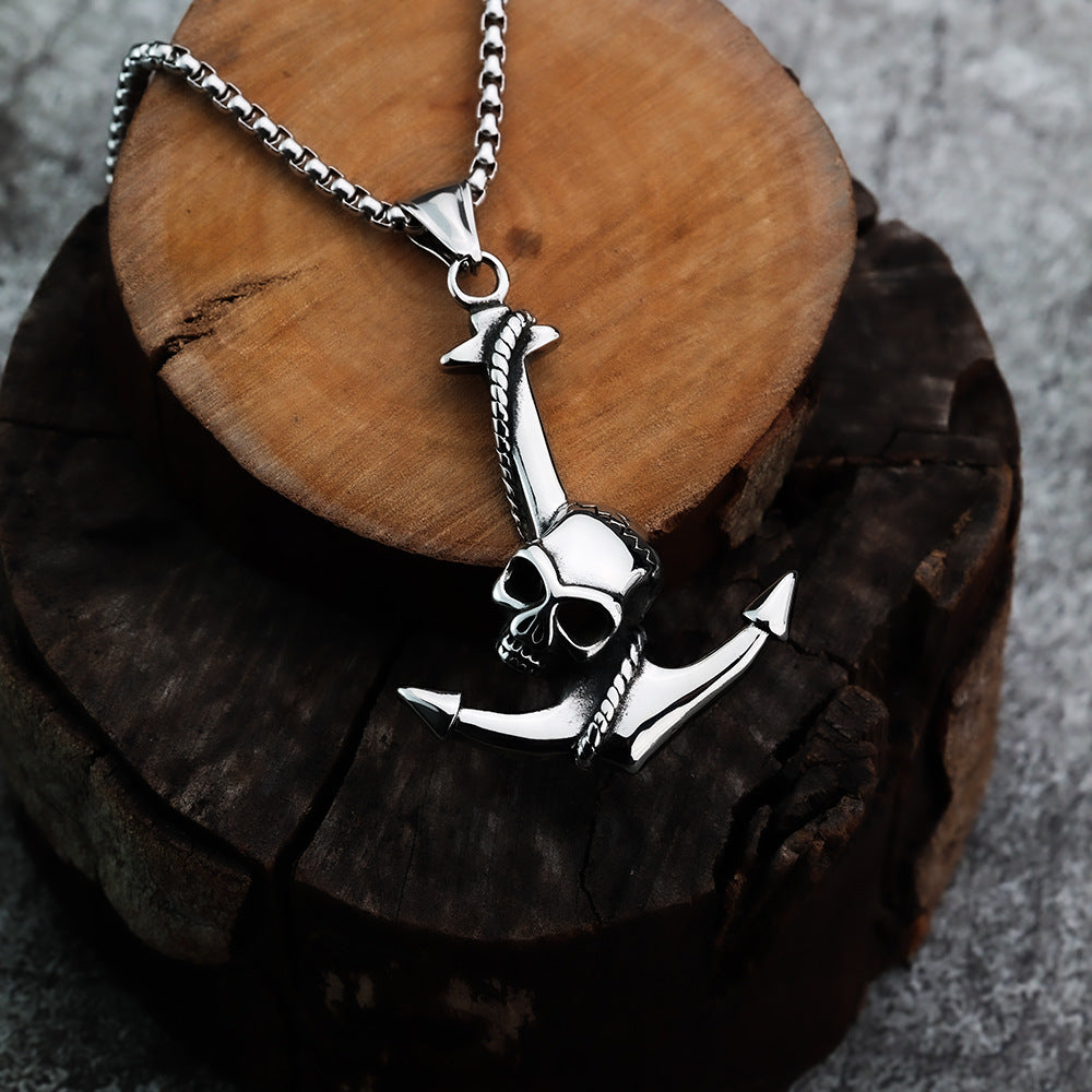 Cross-Border Nordic Viking Skull Anchor Pendant Jewelry