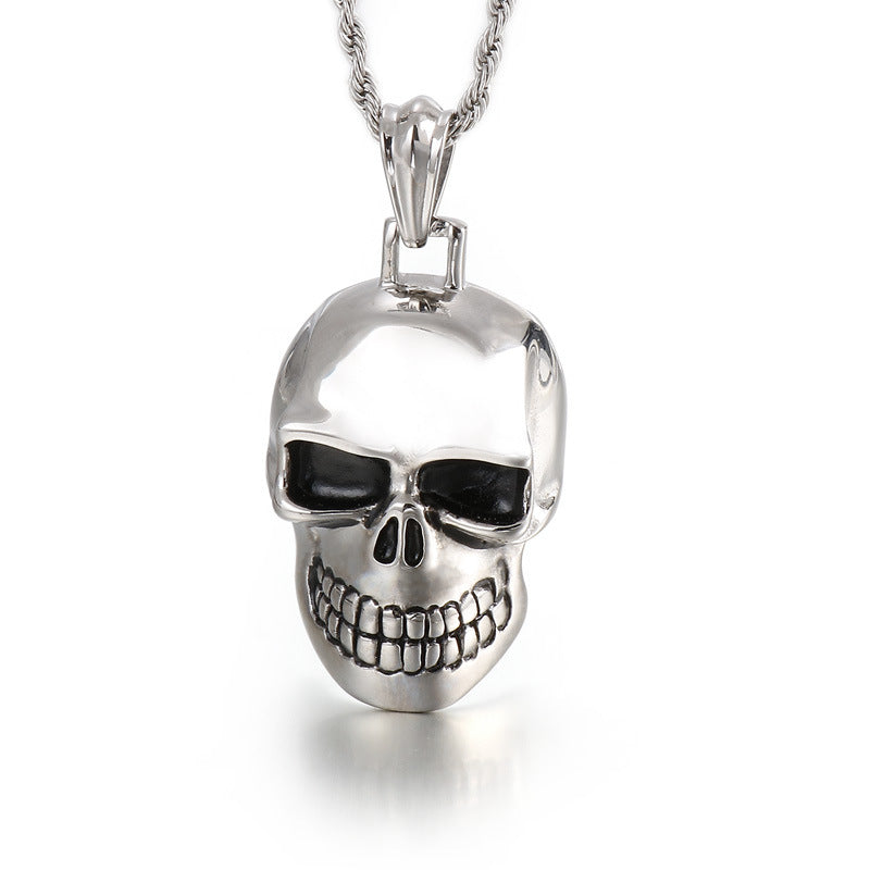 Exaggerated Skull Punk Titanium Steel Pendant for Men - European and American Fashion Jewelry