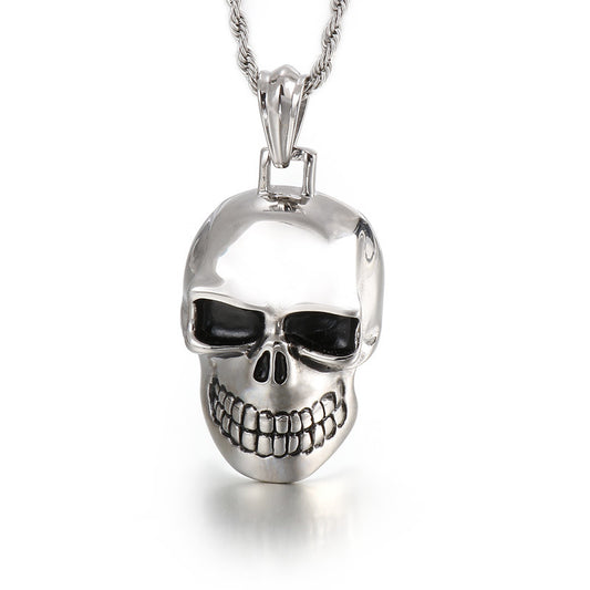 Exaggerated Skull Punk Titanium Steel Pendant for Men - European and American Fashion Jewelry
