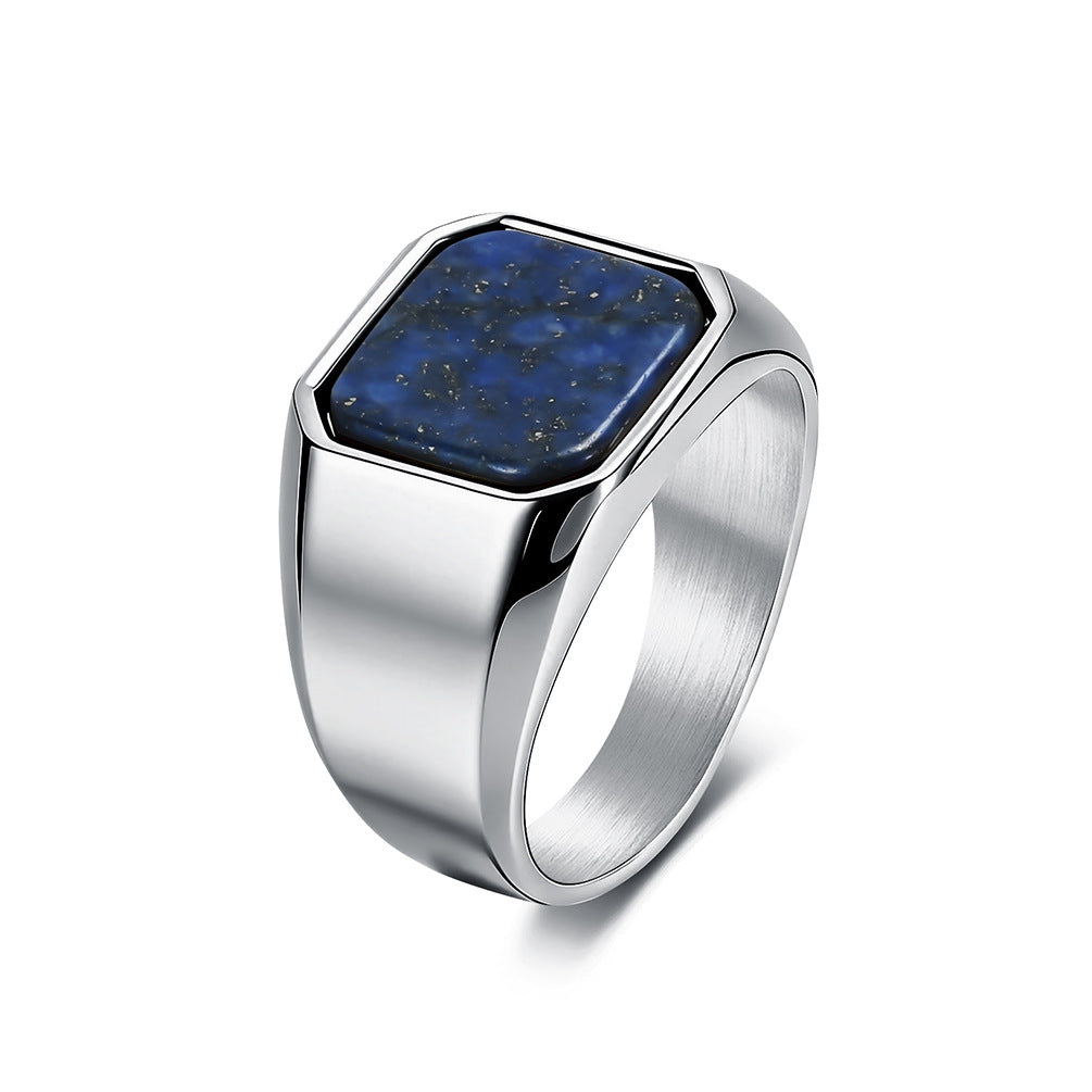 Gemstone Stainless Steel Ring for Men