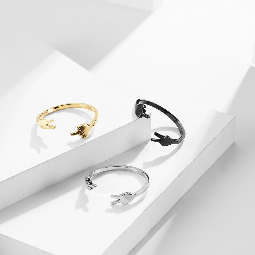 Jewelry's New V-Shaped Scissors Titanium Steel Ring for Men