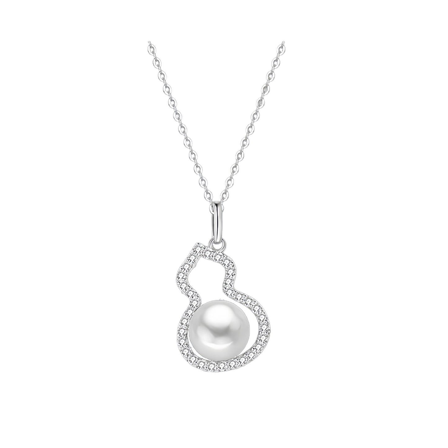 Planderful Sterling Silver Pearl Blessing Gourd Necklace For Women Elegant Light Luxury Gift