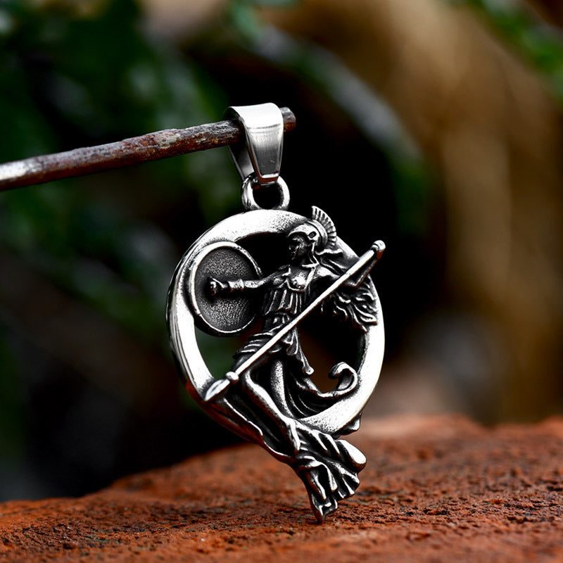 Titanium Steel Greek Mythology Warrior Muse Pendant for Men - Wholesale Accessories