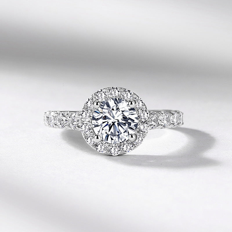 Planderful Six-Prong Moissanite Sterling Silver Ring – 6.5 × 6.5 mm, 1 ct