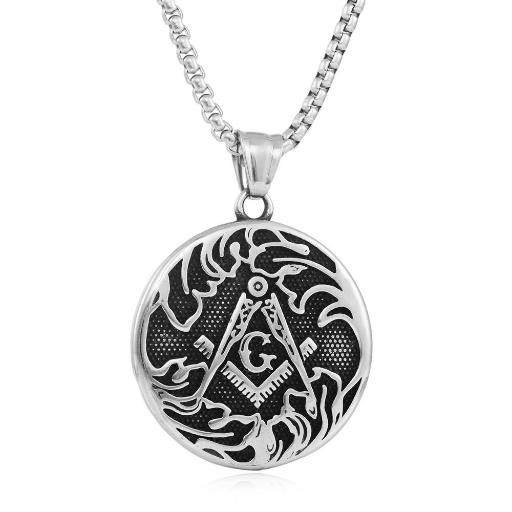 European And American Stainless Steel Freemasonry Pendant