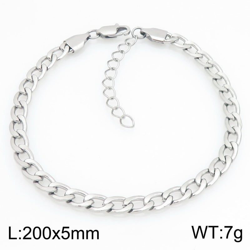 Minimalist Figaro Chain Stainless Steel Bracelet – Unisex Nk Chain Adjustable Handmade