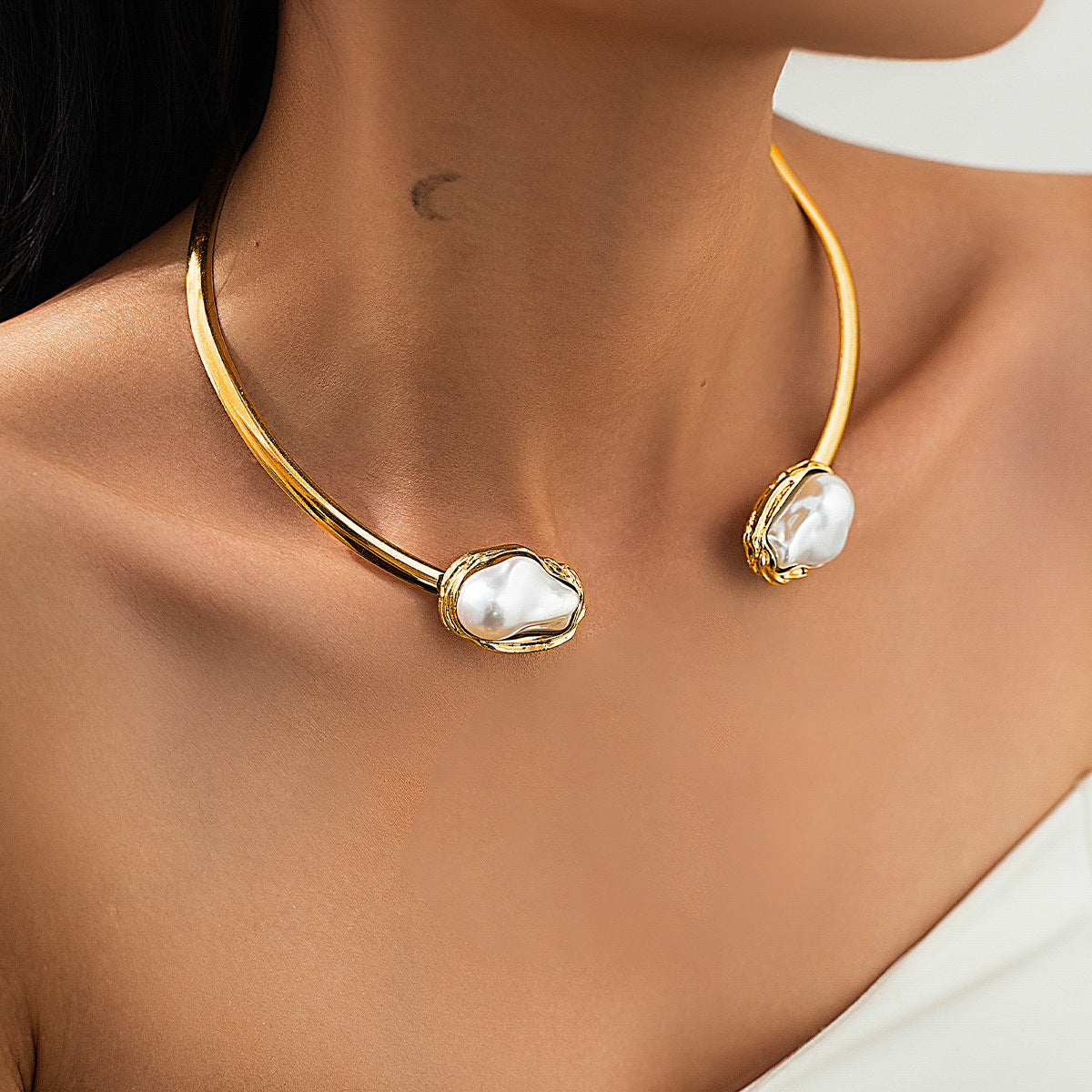Baroque Pearl Choker Collar Style Collar Set