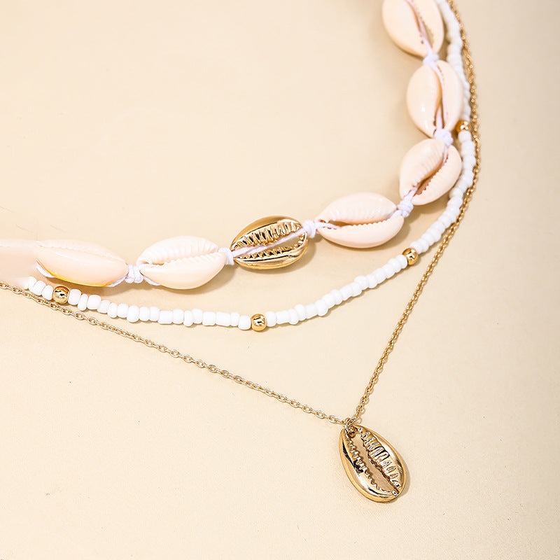 Bohemian Charm Layered Necklace with Vintage Boho Pendant