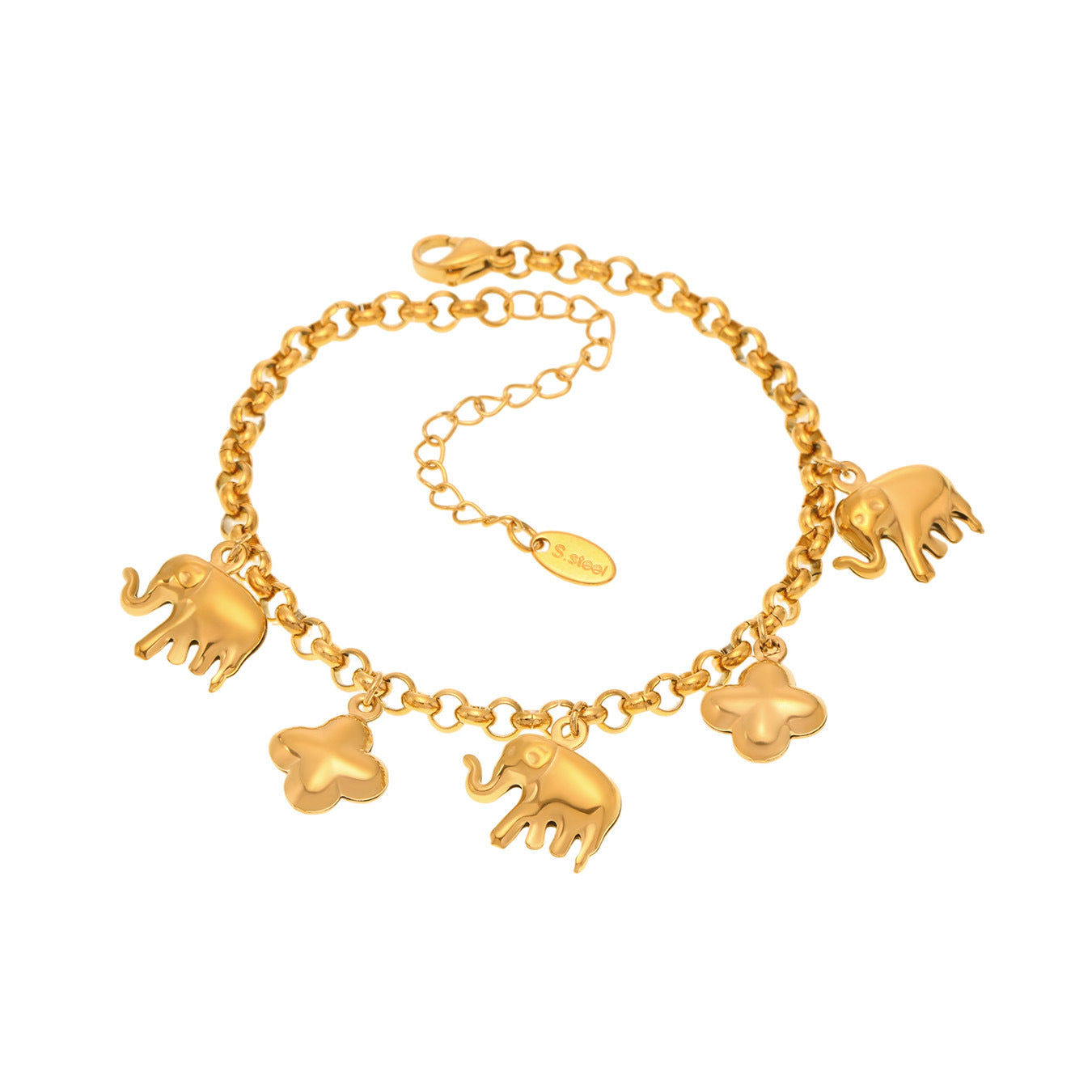 Planderful Everyday Genie Elephant Womens Bracelet 18K Gold