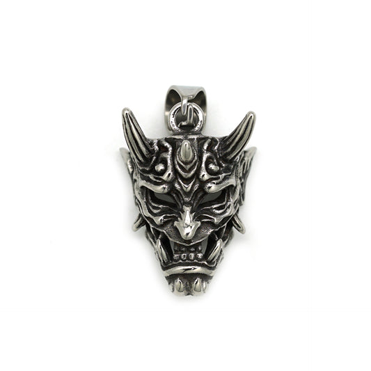 Steel Necklace – Vintage Ghost Mask Pendant