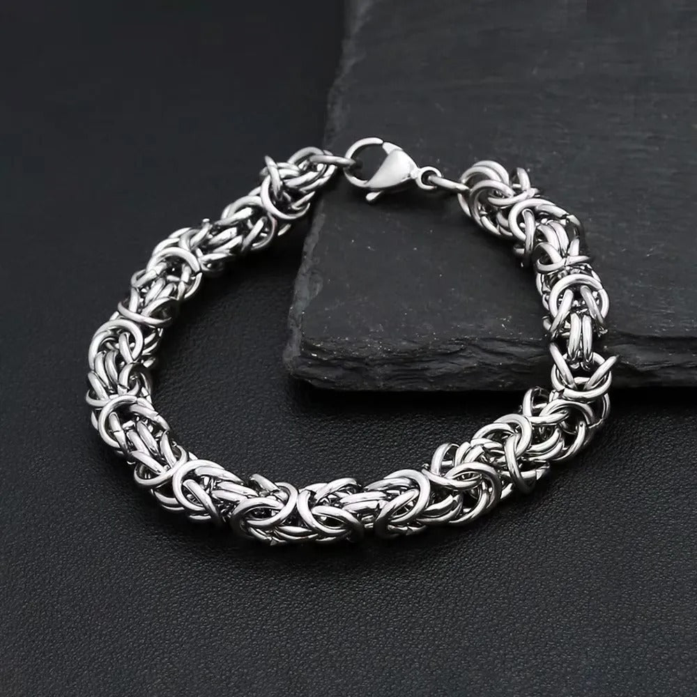Vintage Byzantine Stainless Steel Men's Bracelet