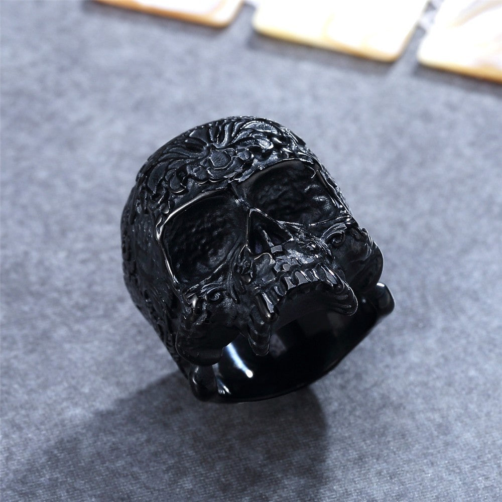 Rock Band Skull Titanium Steel Ring