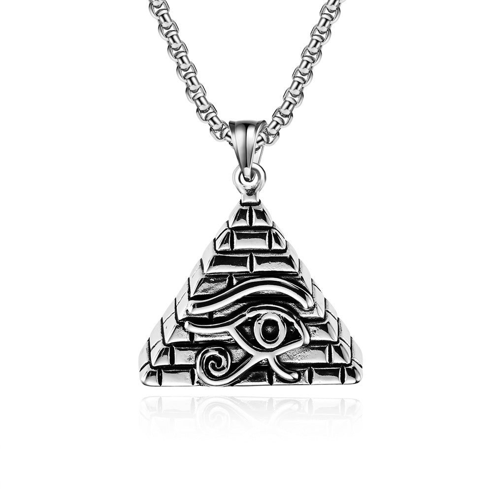 Eye Of Horus Titanium Steel Necklace Pendant Planderful For Retro Egyptian Jewelry Lovers