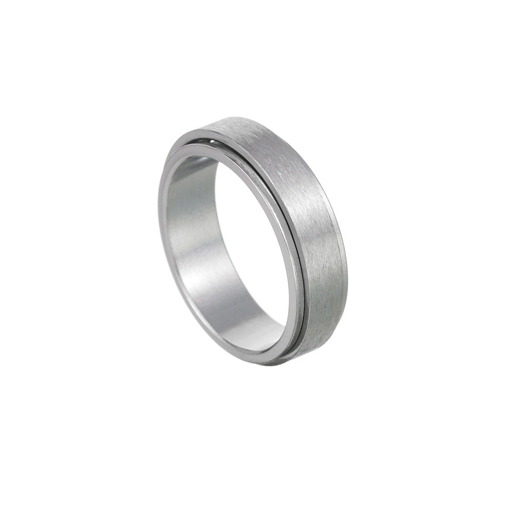 Rotating Decompression Stainless Steel Sand Ring - Men's Fashion Jewelry
