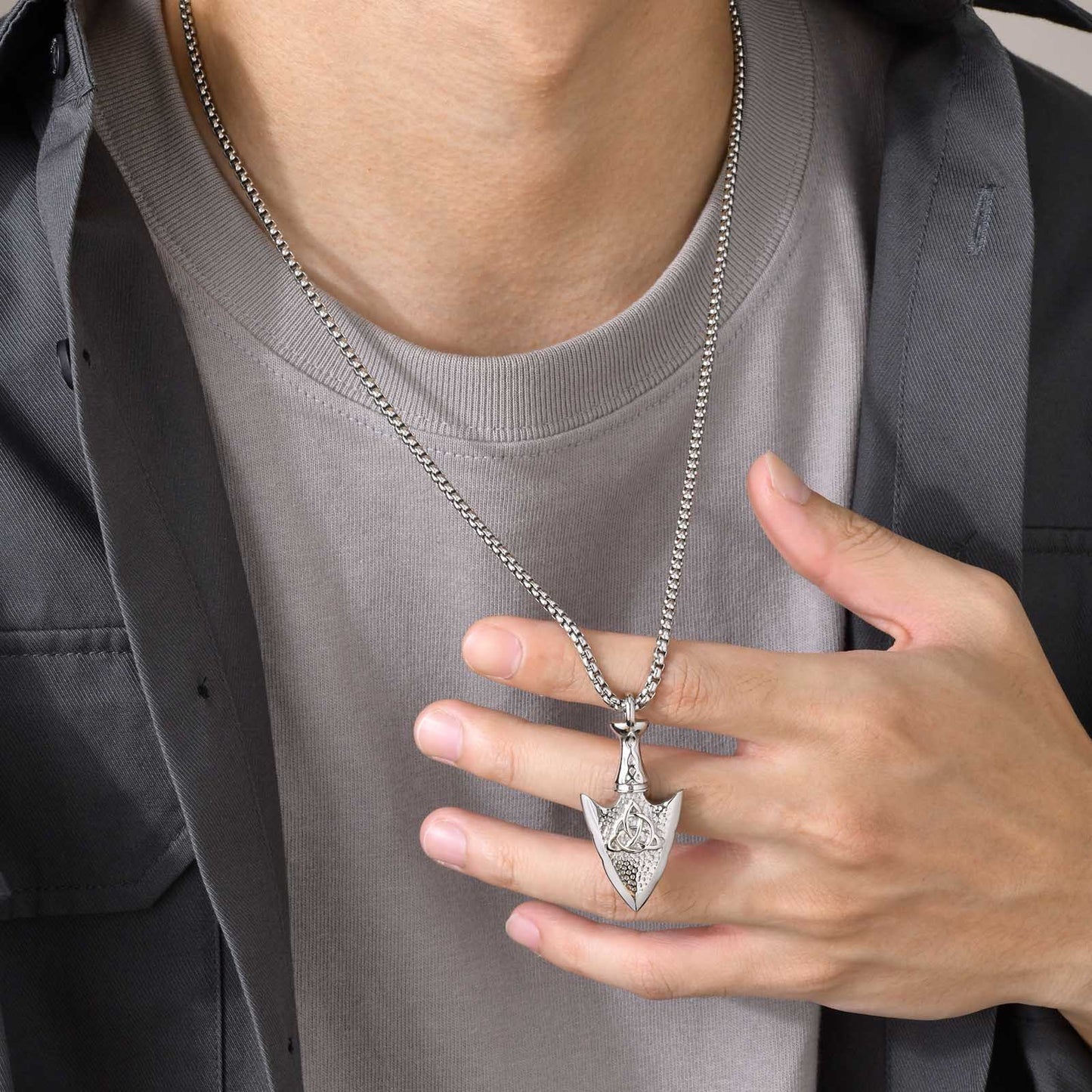 Cross-Border Jewelry Stainless Steel Celtic Knot Arrow Pendant