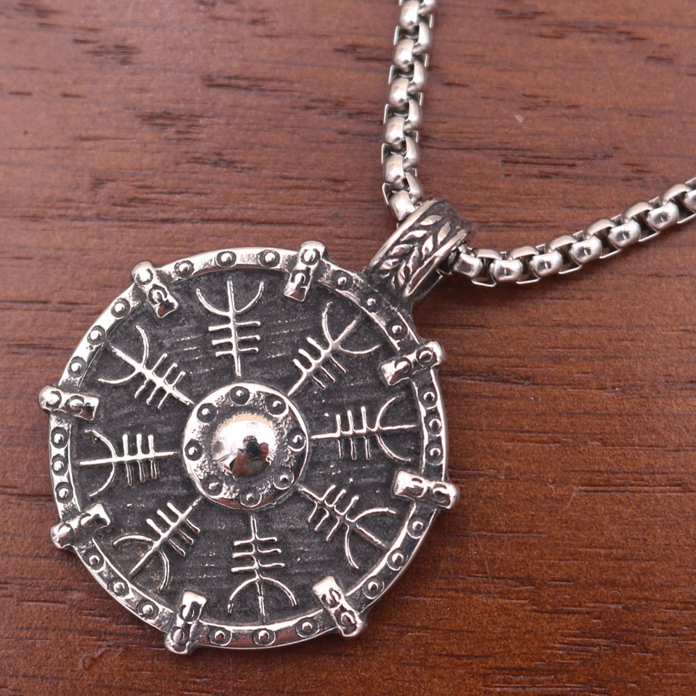 Viking Compass Titanium Steel Necklace - Norse Legacy Collection