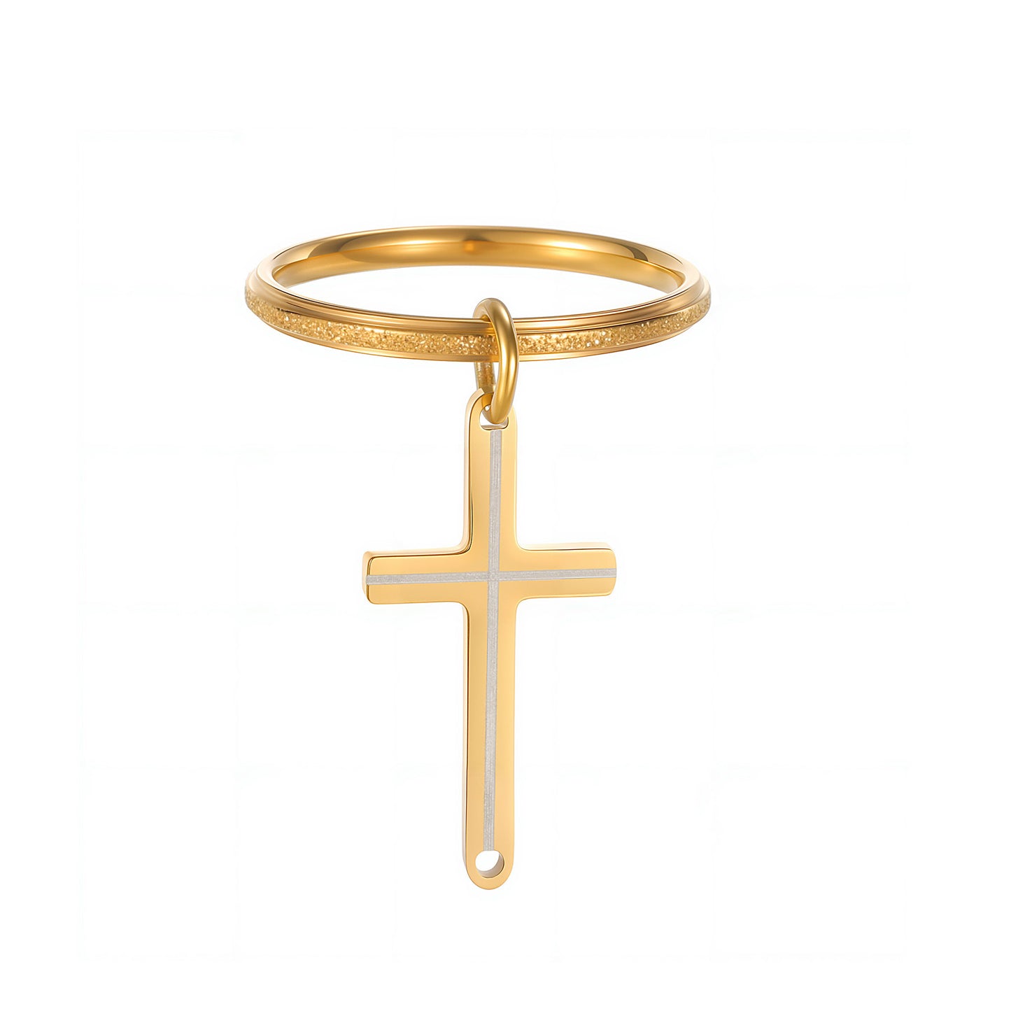 Planderful Everyday Genie Titanium Steel Cross Ring Unisex