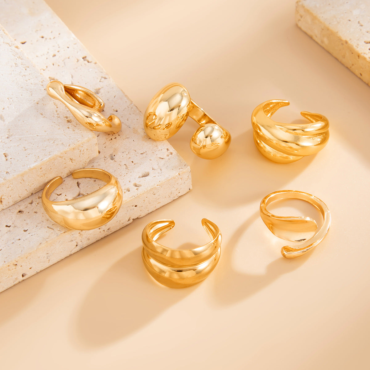 Planderful Vienna Verve Hug Ring For Women Geometric Opening Statement Jewelry Elegant Gift Idea
