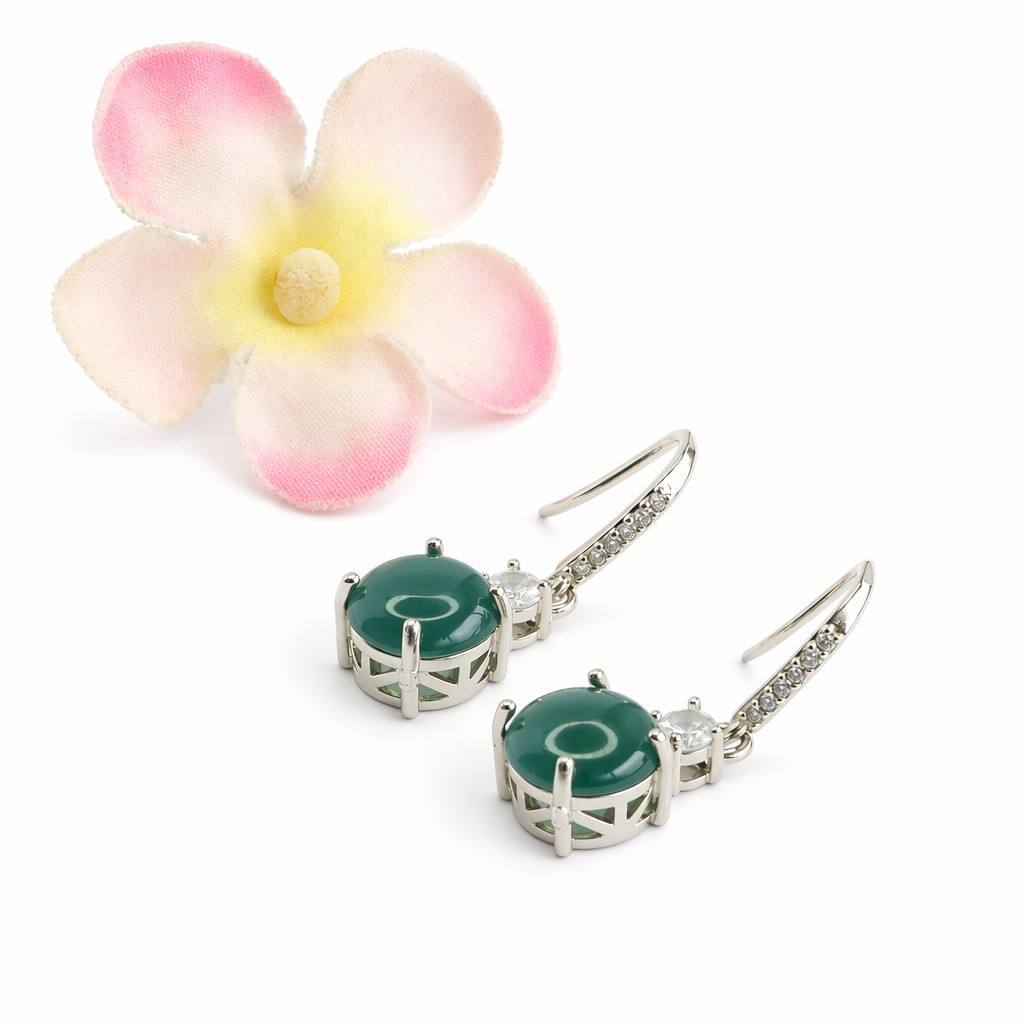 Blue-Water Jadeite Hook Earrings