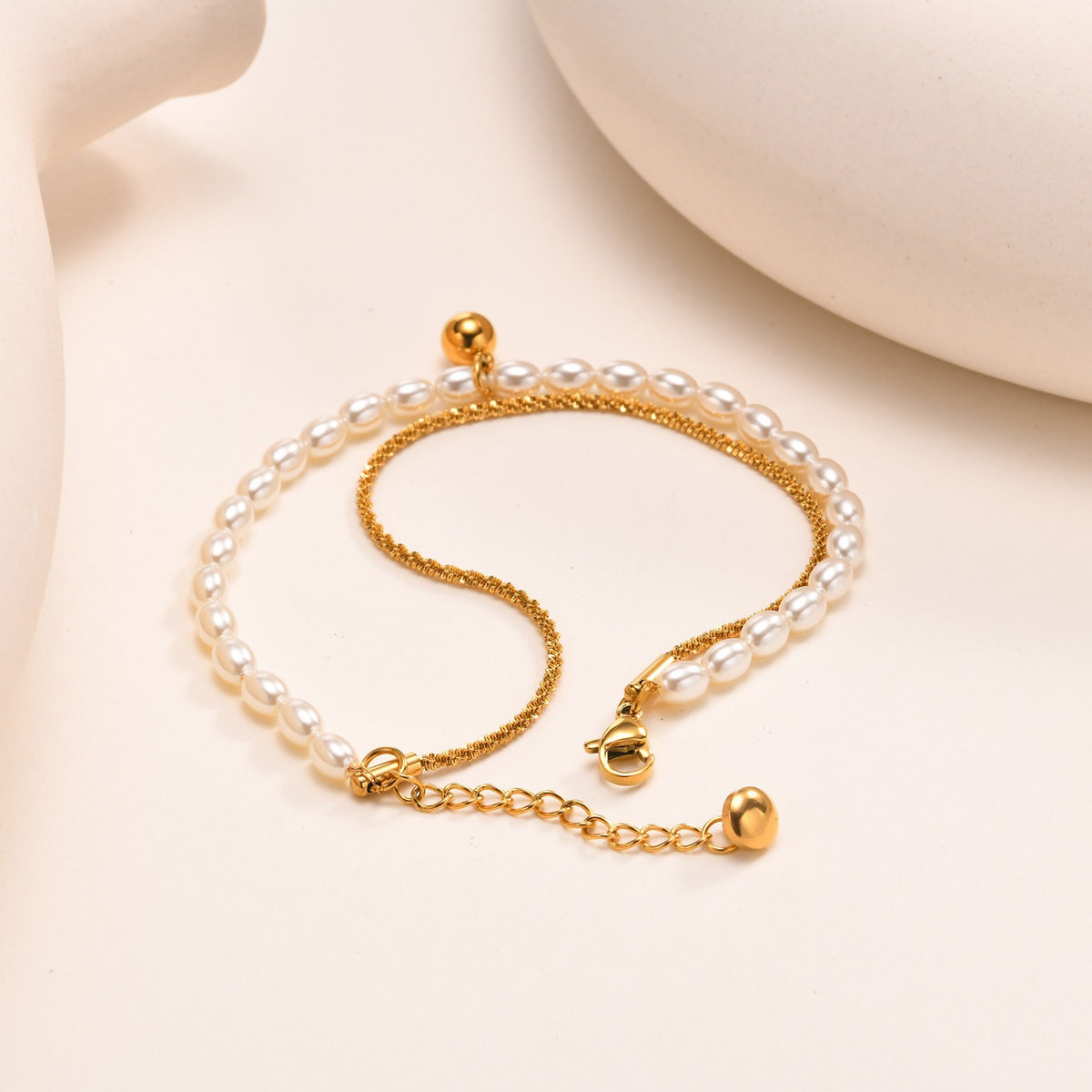 Pearl Stainless Steel Bracelet Unisex